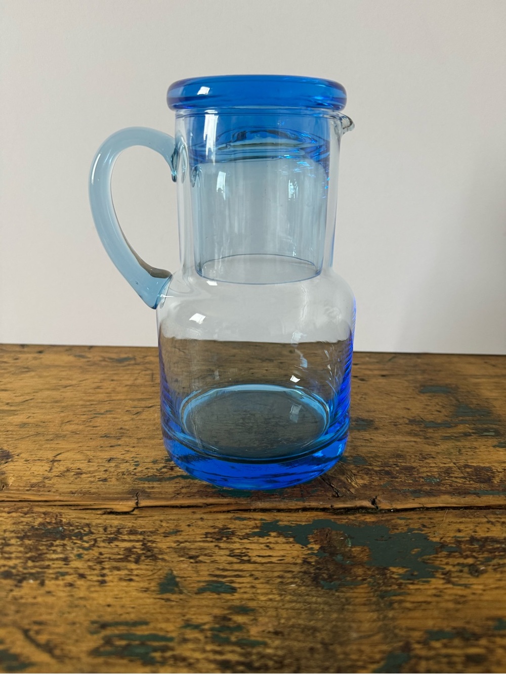 Blue Glass Tumble Up with Handle